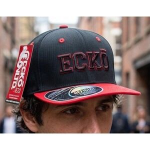 Ecko Unltd Raw & Uncut  Adjustable Snap Back Baseball Hat Black &Red OS